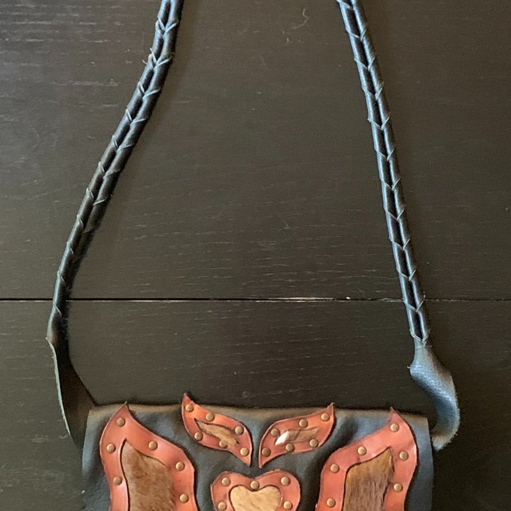Hip Stir Leather & Cow Fur Purse